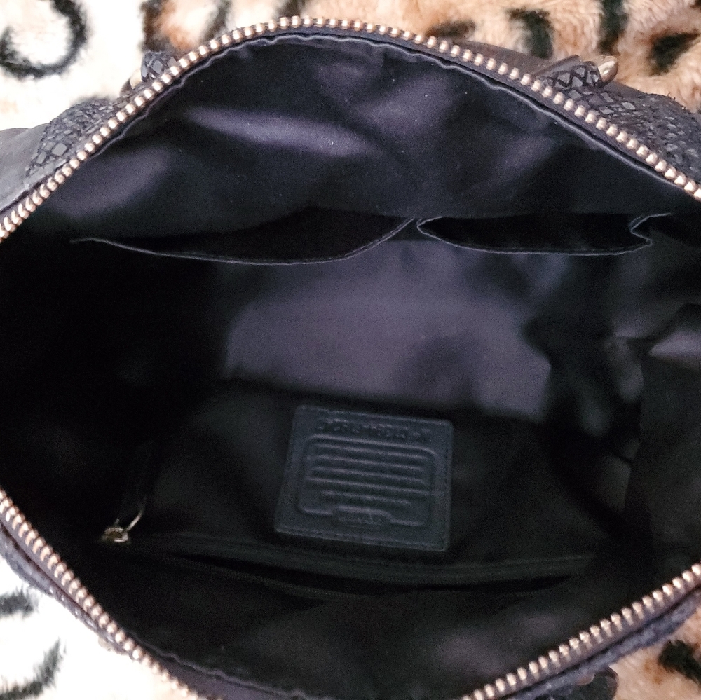 Coach Ashley Black Leather Bag W/Python F19247 - image 6